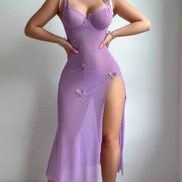 Butterfly Mesh Lingerie Dress
